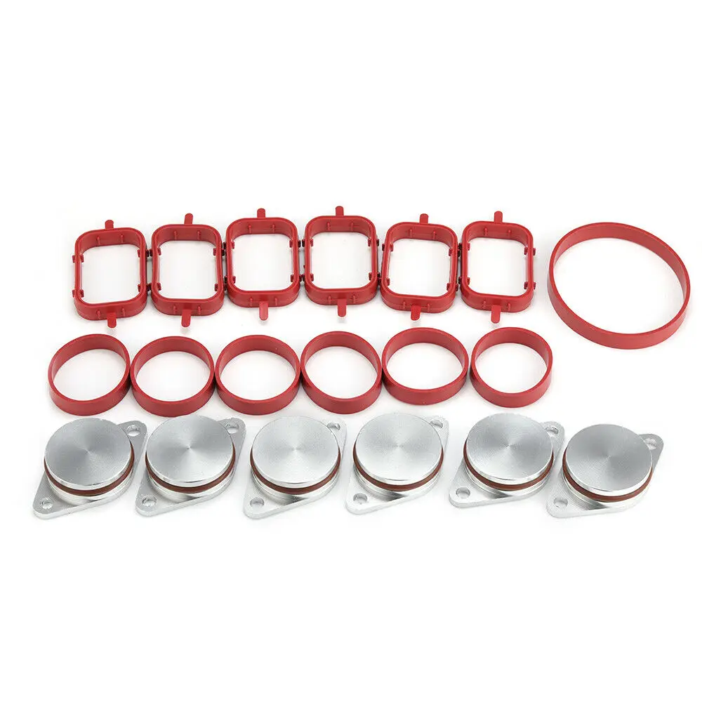 Swirl Flap Blanks Repair Delete Kit 33mm With Intake Manifold Gasket Seal For BMW M47 M57 E39 E87 E90 E60 6 Cylinder
