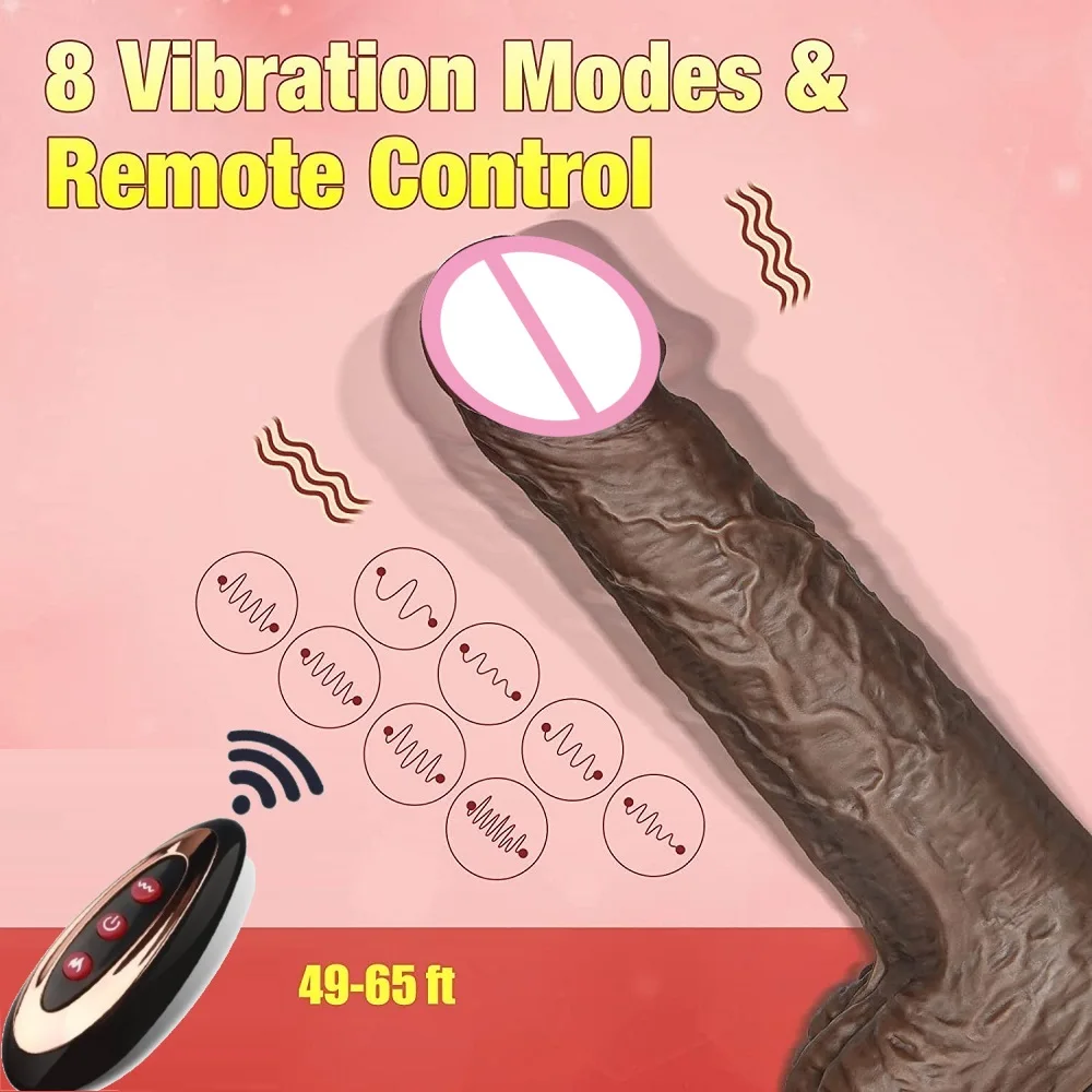 Realistic Dildo Thrusting Vibrators with 8 Thrusts & Rotations & Vibrations Strong Suction Cup Sex Toy for Women Big Anal Dildo