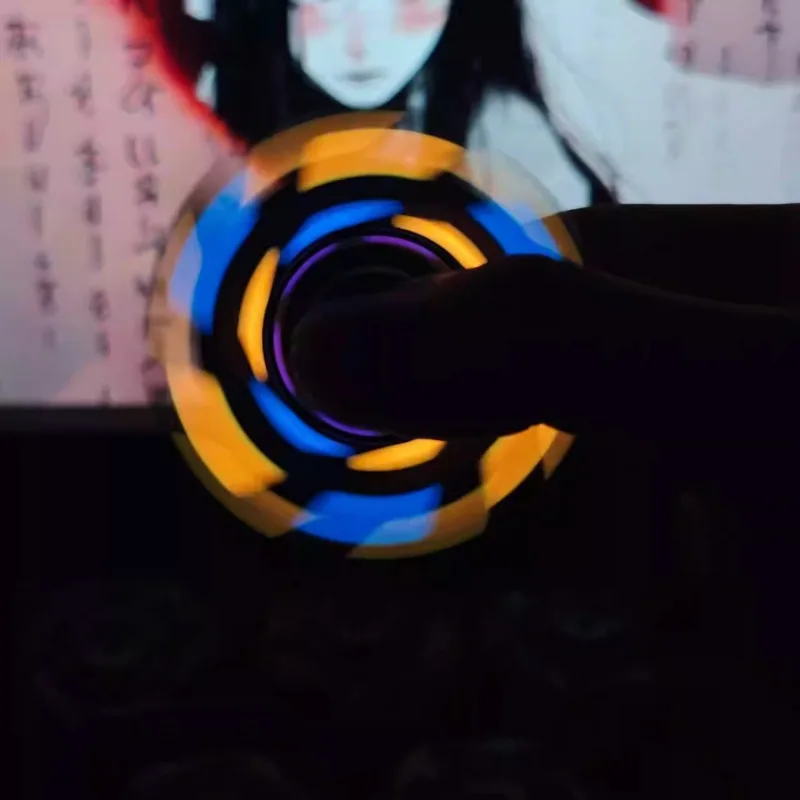 Armadura aberta luminosa fidget spinner edc metal gobigger girando ponta superior giroscópio redução de estresse brinquedos rotativa aliviar antiestresse