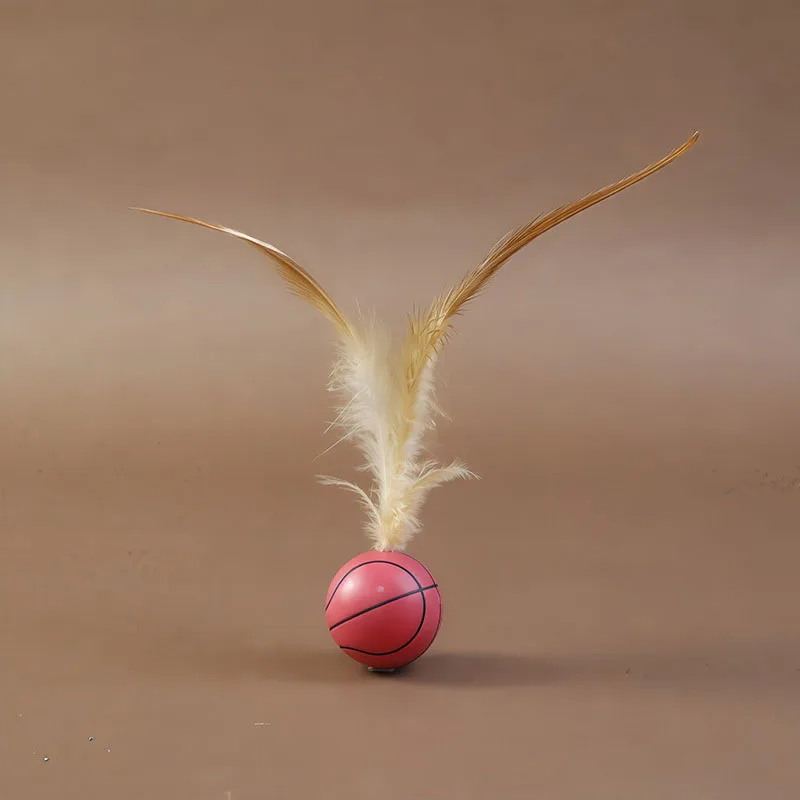 Pelota de plumas elástica para gatos – juguete interactivo rebote - imagen 3