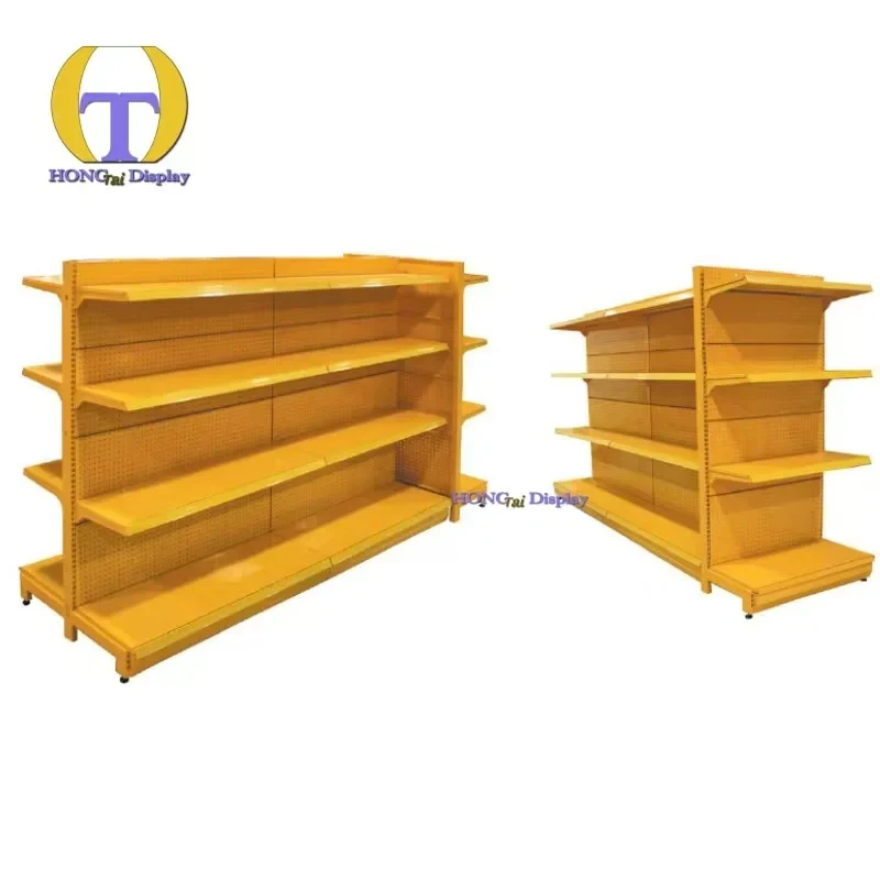 custom.Factory Sales Double Sides Big Capacity Shopping Mall Rack Display Tall Gondola Shelving