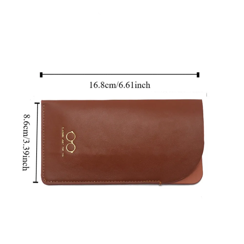 Portable Glasses Storage Bag Pu Leather Solid Color Sunglasses Storage Case Multi-Functional Eyewear Protector