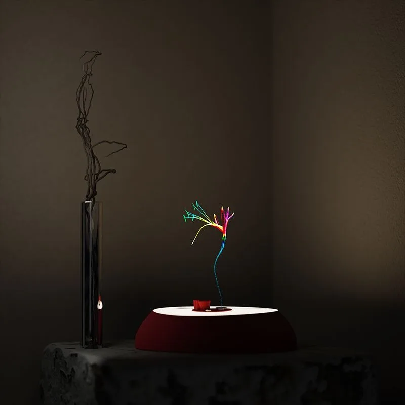Romantic Feather Ambient Table Lamp Creative Slow Dance Light Desktop Atmosphere Night Light Futuristic Decorative Ornament