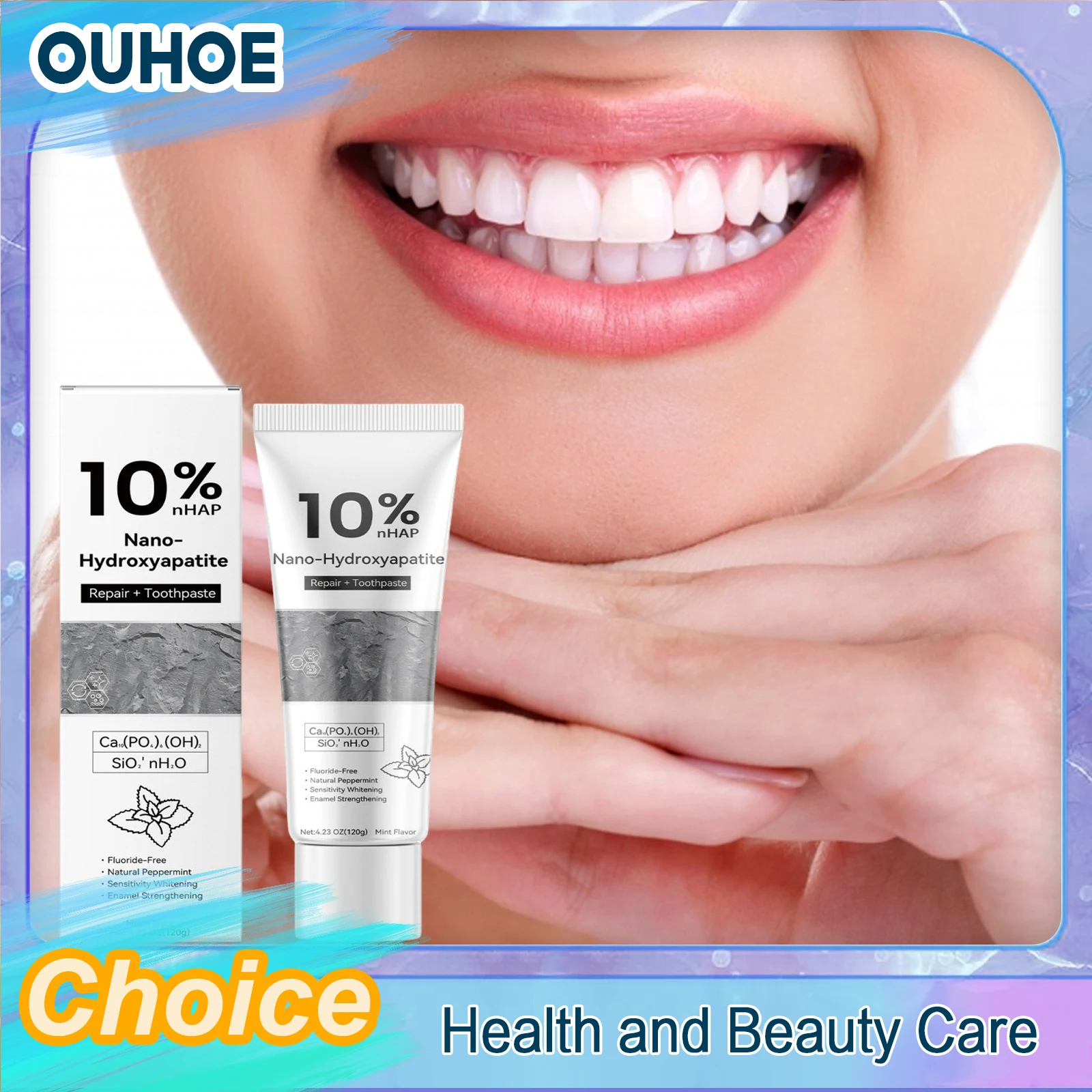 Nano Hydroxyapatite Toothpaste Whitening Tooth Cleaning Stain Removal Strengthen Enamel Repair Oral Hygiene Sensitive Teeth Care