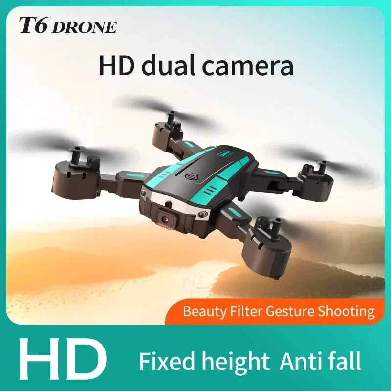 Mini T6 Drone 8K Profesional HD Dual Camera Obstacle Avoidance Remote Control Aircraft Aerial Photography Four Axis Aircraft Toy