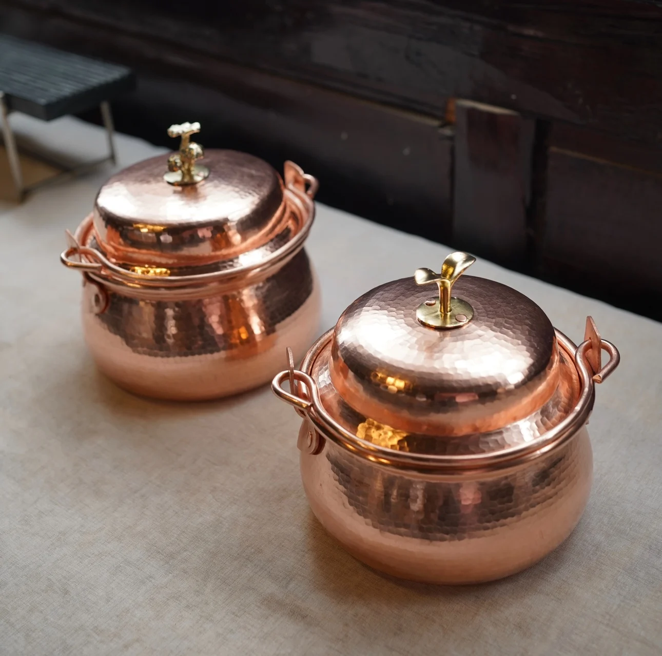 

Mini copper pot for one person to eat soup pot boiled Korean style instant noodle pot electric pottery stove home