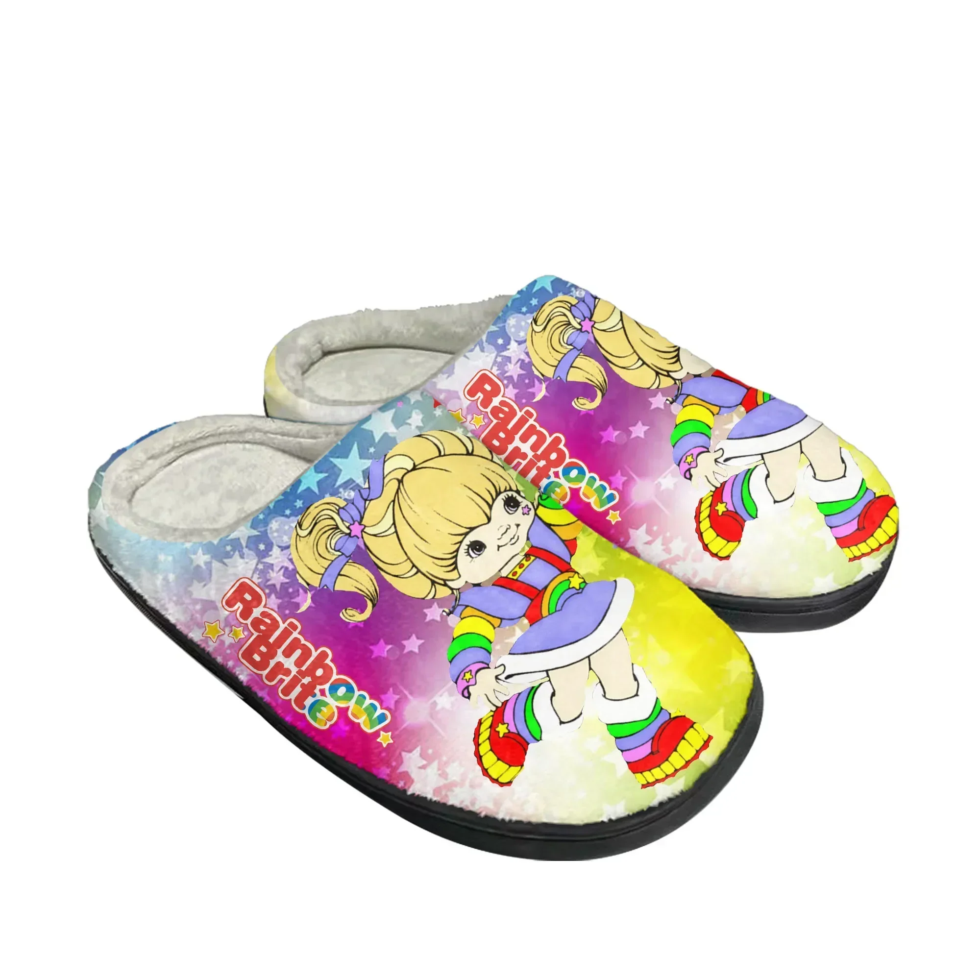 

Домашние хлопковые тапочки Brite для мужчин и женщин, плюшевые, радужные, для спальни, повседневные, теплые, милые, в стиле аниме, на заказ, термостойкие, для дома