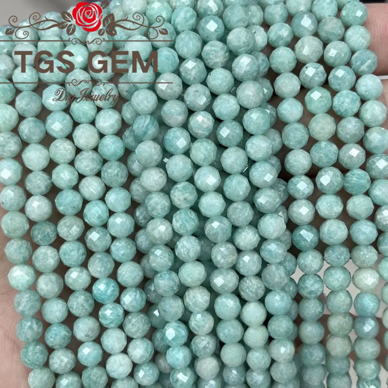 

Factory Engraved hard cut round bead natural stone AAA Green Angel Stone Mausoleum pattern small cut scattered beads DIY jewelry