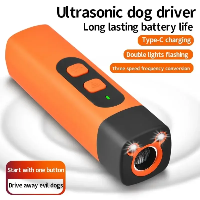 Rechargeable 25KHz Frequency Transmitter Sonic Dog Repeller, 50ft Range Dog Bark Deterrent, Anti Bark Device Dog Training Tool