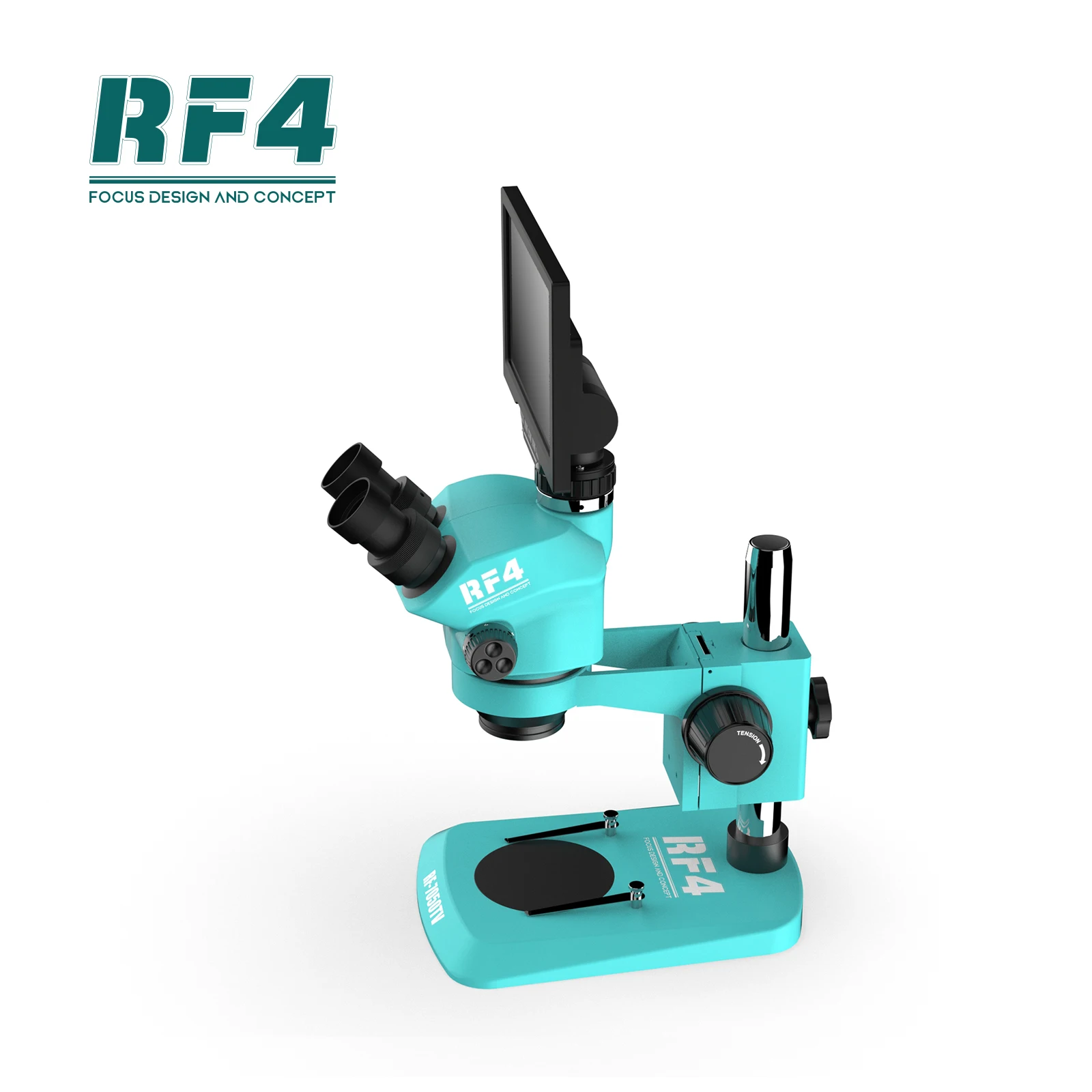 RF4 7-50X 6.5-65X Confocal Trinocular Microscope 16MP HDMI WIFI Smart Display, 144 LED Lights 0.5X CTV