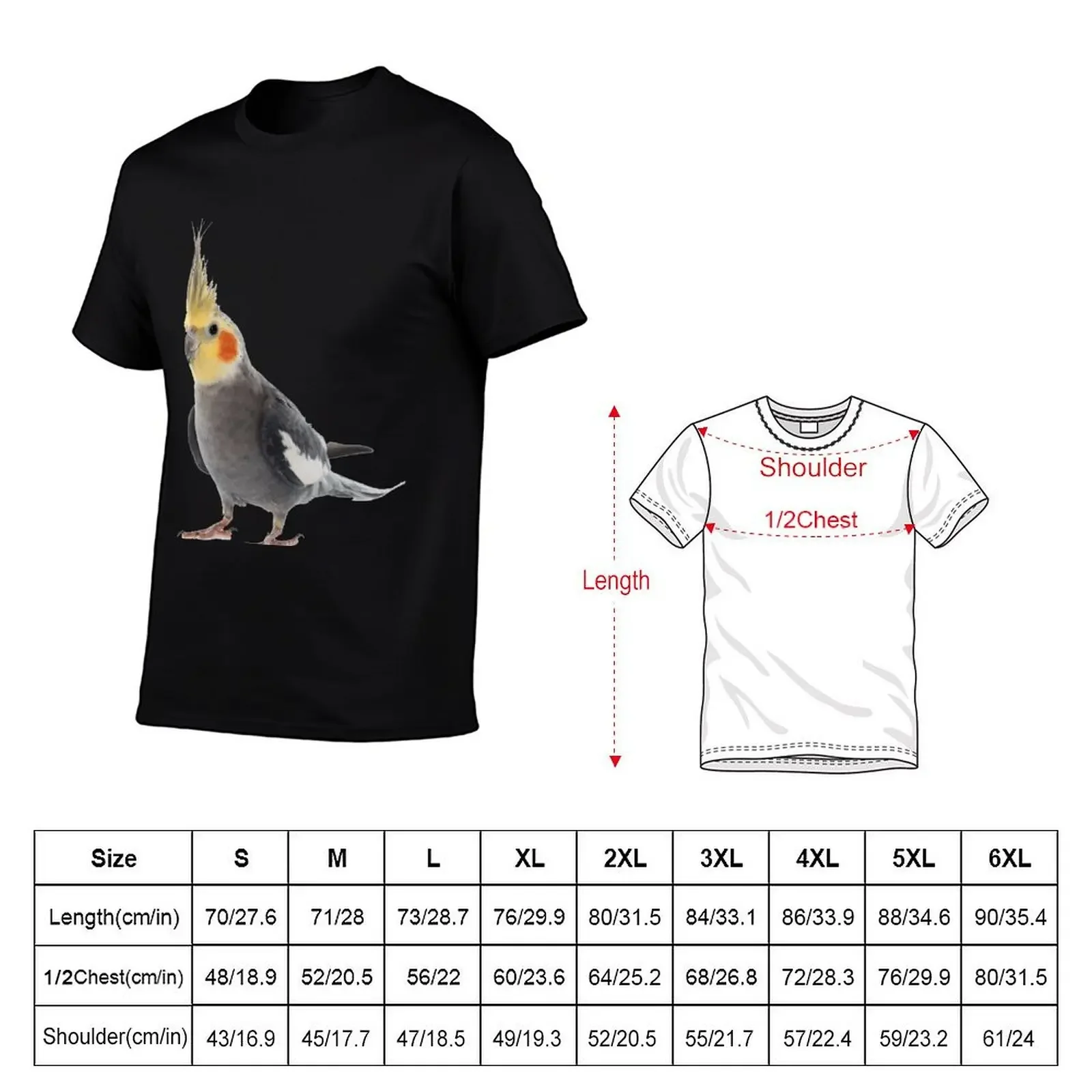 Cockatiel T-Shirt cotton graphic tees korean fashion heavyweight t shirts for men