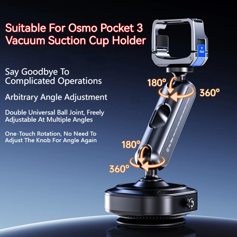 

Автомобильная подставка для фотосъемки, электрическое крепление на присоске, лобовое стекло автомобиля, складной вращающийся кронштейн для DJI Osmo Pocket 3, Vlog