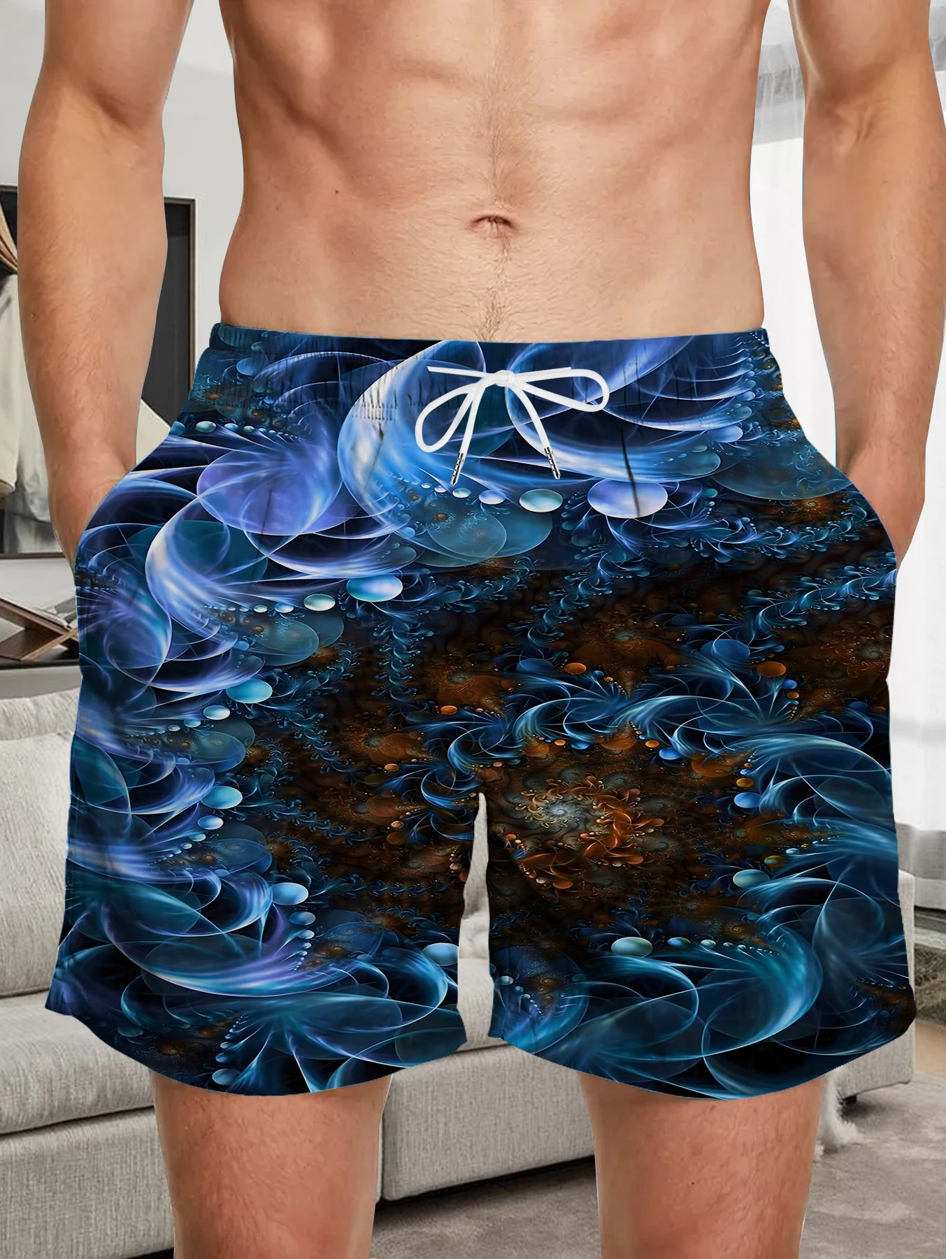 

Outdoor Quick Dry Polyester Shorts Men All Over Print Beach Board Swim Pants