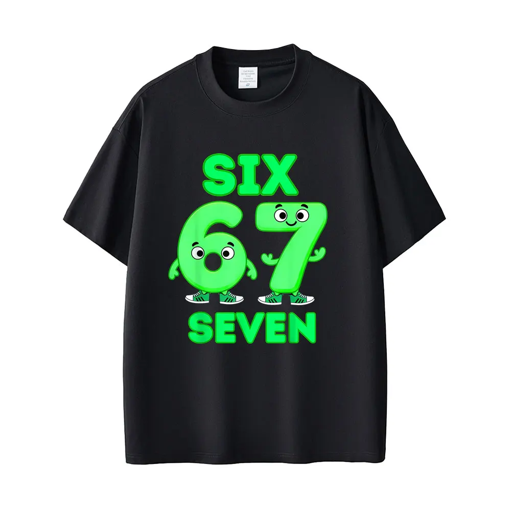 

Funny Italian Brainrot Six Seven 67 Green Number Graphic T-shirt Men Women Casual Oversized Short Sleeve T Shirt Male Streetwear
