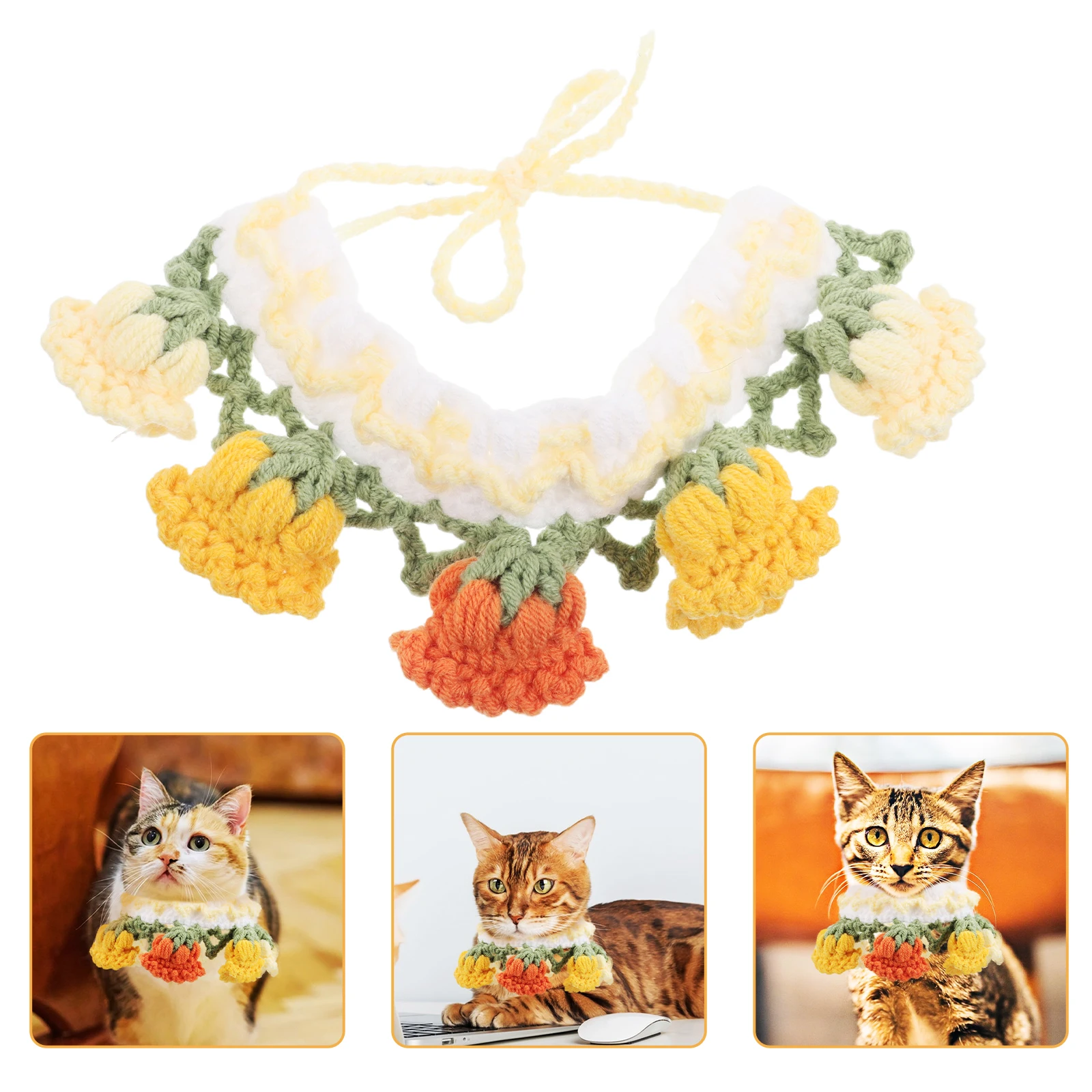 

Cute Knitted Pet Collar For Cats Dogs 2024 Unique Design Comfortable Skin-Friendly Durable Easy Cleaning Daily Wear Holiday