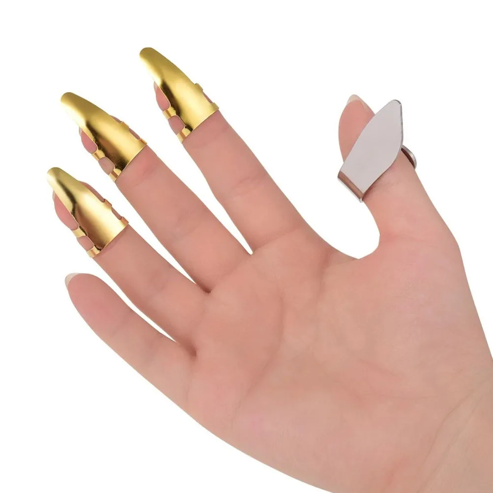 

Finger Pick Set Guitar Protectors Fingerboard Guards Stainless Steel Picks Practical Caps Accessories