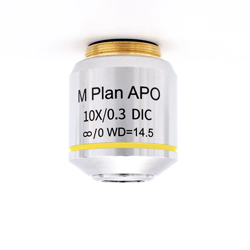 High Resolution Plan Apochromatic Microscope Objective 10x 20x 50x Apo Long Working Distance Dic Microscope Lens