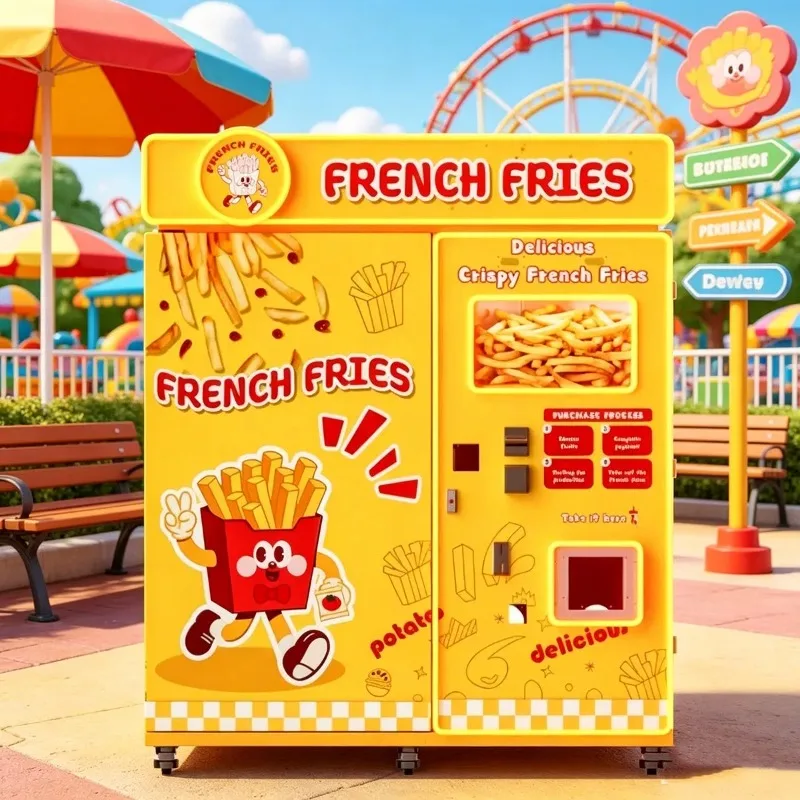 Smart Self Service French Fries Vending Machine Commercial Fast Food Kiosk Automatic Touch Screen Payment System Public Use