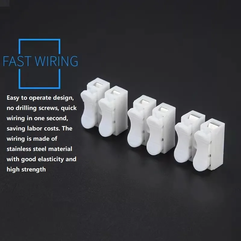 Quick Wire Connectors 1P 2P 3P No Soldering Required Spring Clamp Cable Terminals Screwless Terminal Block for Electronics