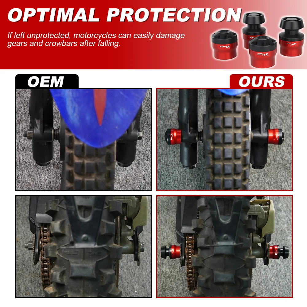 Glissières de collision de fourche d'appellation de roue avant et arrière de moto, adaptés pour BENELLI TNT 125, 2019, 2020, 2021, 2022, 2023, 2024, TNT125