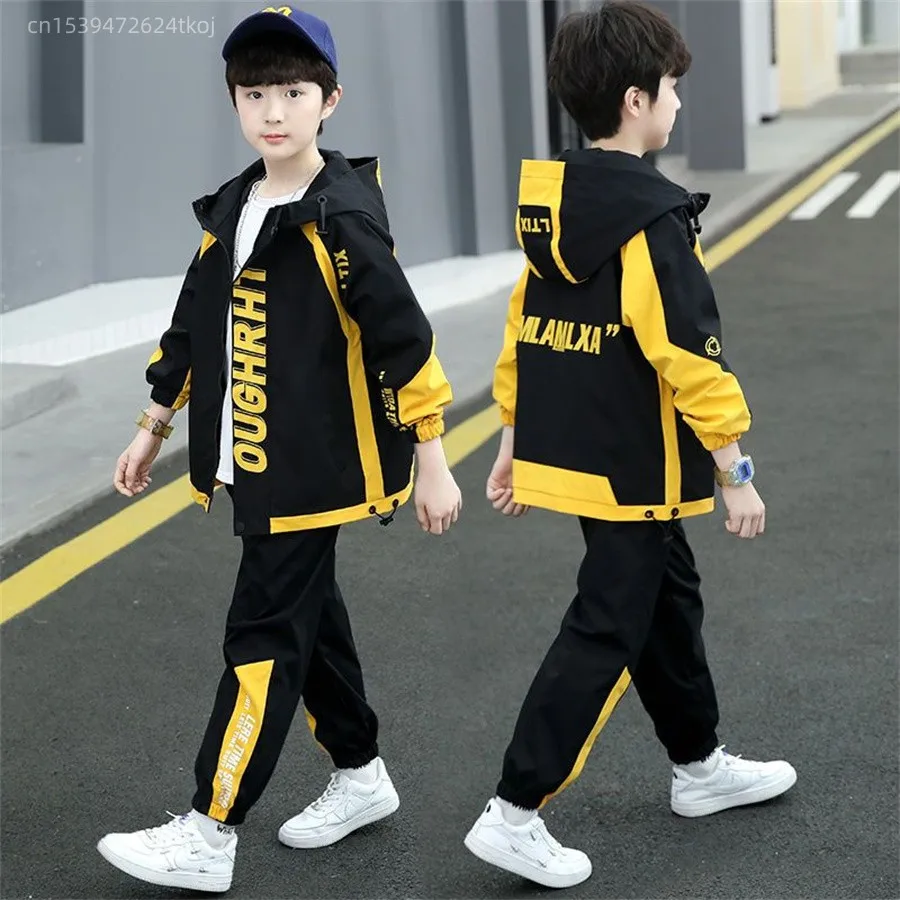 2023 Boy Sweater Hoodies Children Tracksuit Spring Autum 2 Pieces Boy Teenager Clothes Set 6 7 8 9 10 11 12 Year Old