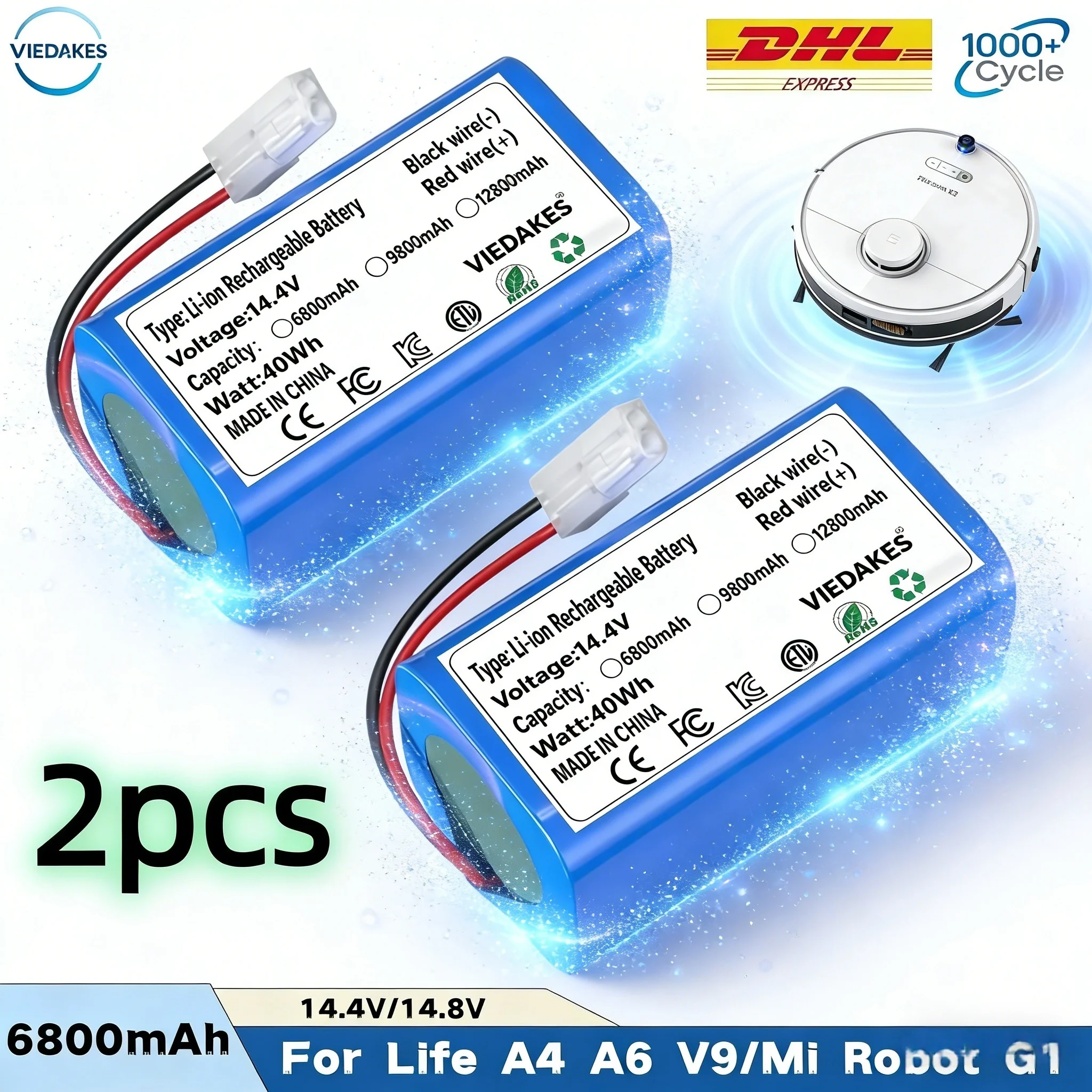 

18650 4S1P 14.8V 9800mAh LiFePO4 Battery Pack with 4S Balanced BMS Rechargeable for Electric Boat UPS Uninterrupted Power Supply