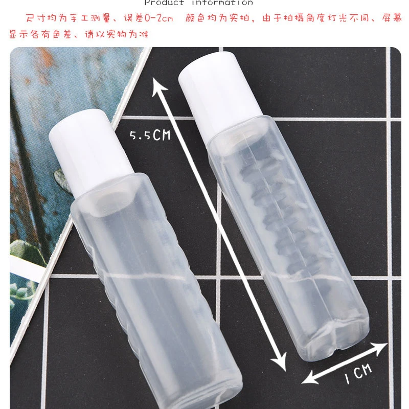 

3pcs White Easy Carry Decorative Pattern Contact Lens Nursing Liquid Bottle for Toner Plastic Bottle Eyewear Accessories