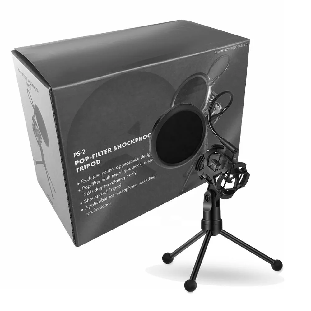 Professional Isolation Shield Microphone Shock Mount Stand Filter For Recording Maximum Isolation from Handling Vibration