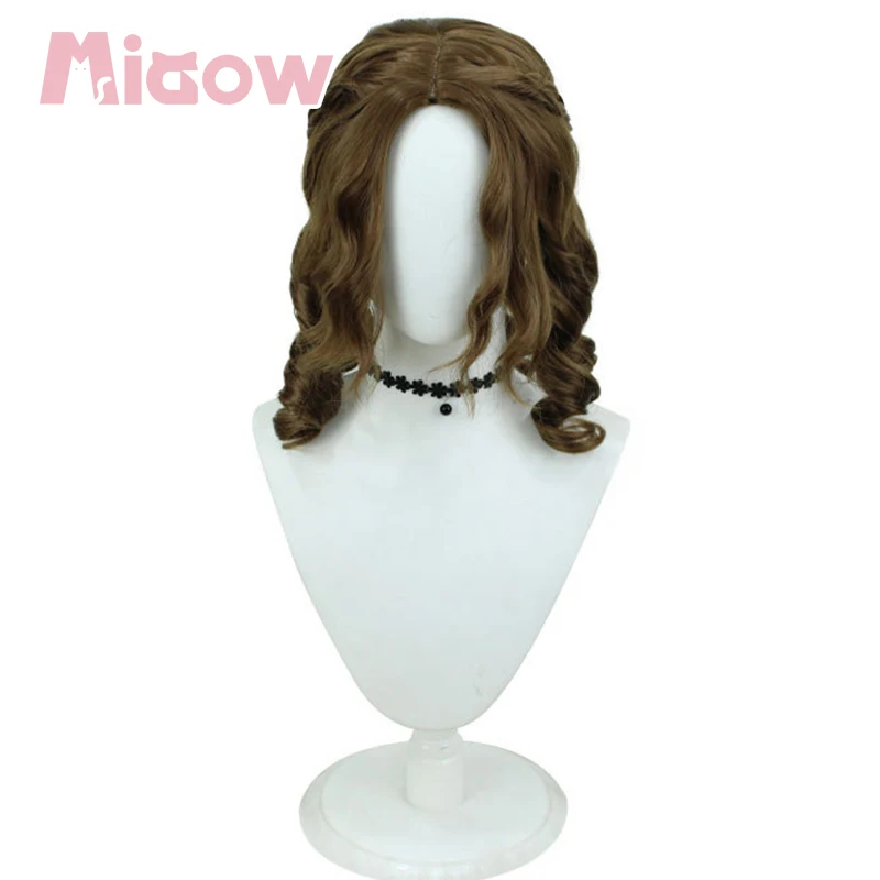 Game Identity V Sculptor Clara Cosplay Wig, Brown Pre-styled Roman Curls Cosplay Wig Heat Resistant Synthetic Hair