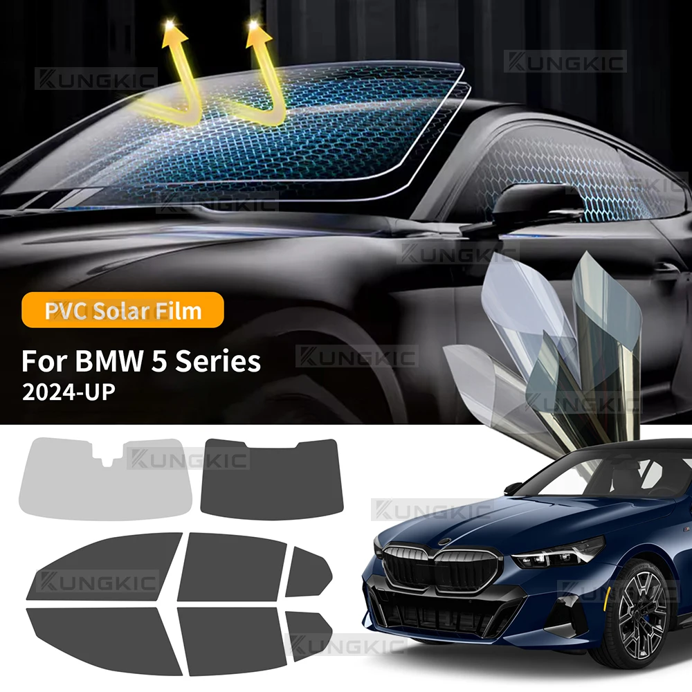 

Pre-cut Car Side Window Privacy Tint Film for BMW G60 5 Series 2024 2025 Auto Sticker Foils Solar UV Protector Mirror Film Black
