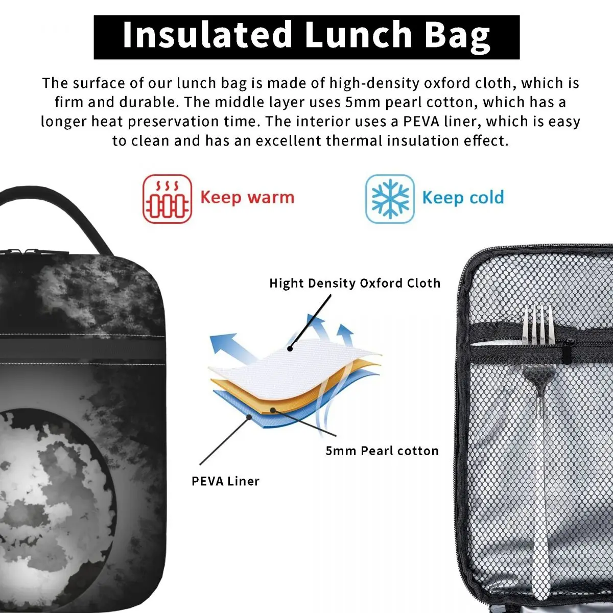 Through The Trees Insulated Lunch Bag for Women Kids Leakproof Food Boxes Thermal Lunch Box Tote