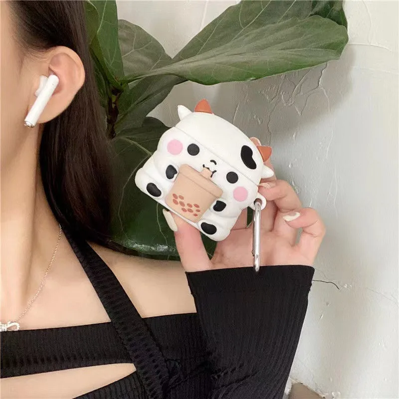 Etui na słuchawki do Airpods 3 Pro Airpods 1 2 miękkiego silikonu 3D śliczne śmieszne fajne kreskówki Kawaii moda pokrywa dla człowieka dzieci chłopiec dziewczyny