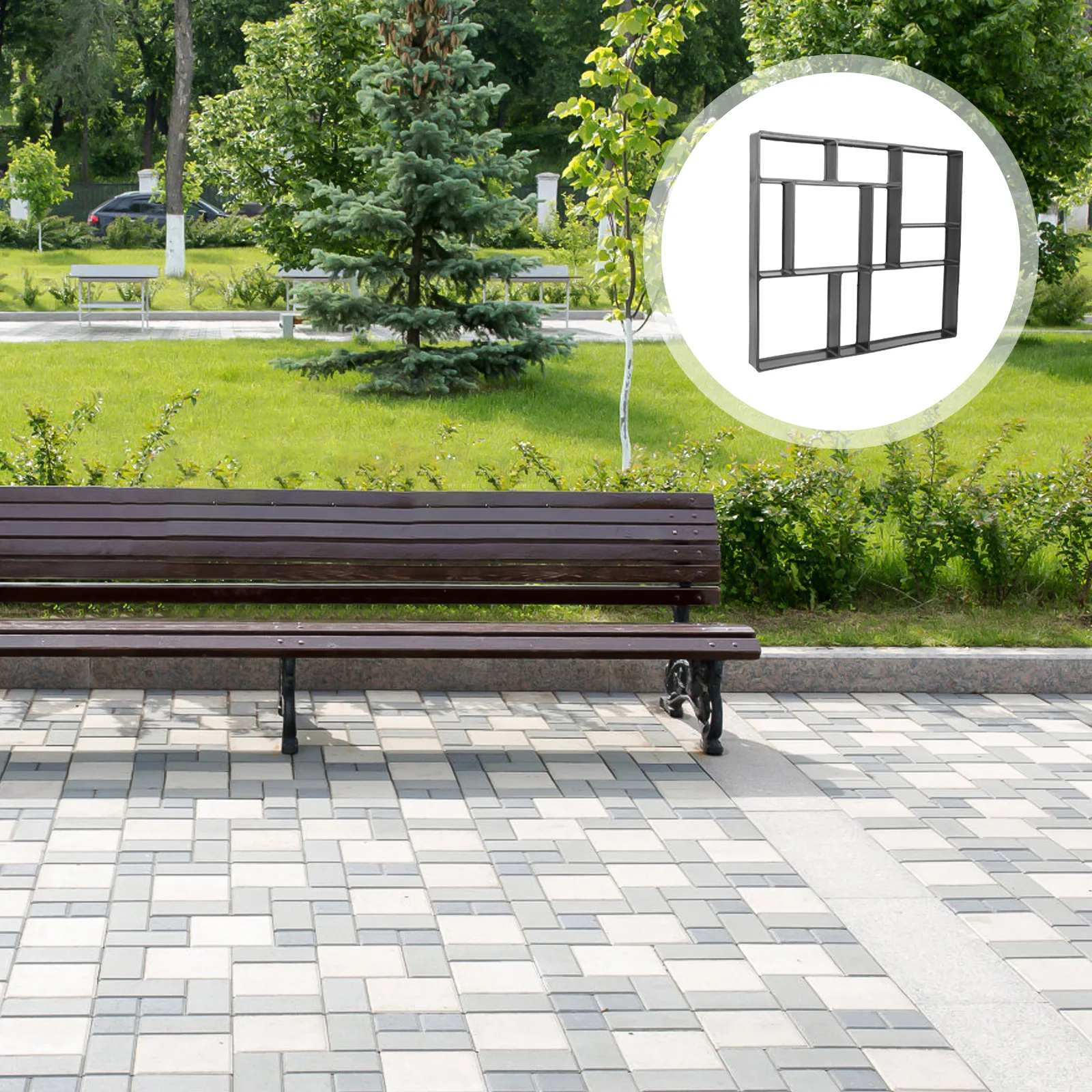 

Plastic Floor Mold Garden Cement Tile Mould DIY Pathway Maker Reusable Paving Stone Mold Concrete Decor L Design Yard Art