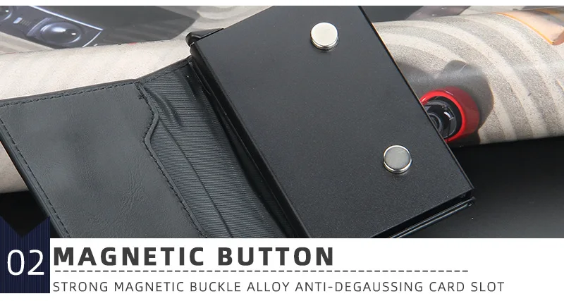 Pop Up Credit Card Holder Wallets Men Slim Rfid Blocking CardHolder Card Money Bag Coin Pocket PU Leather Short Wallets for Men