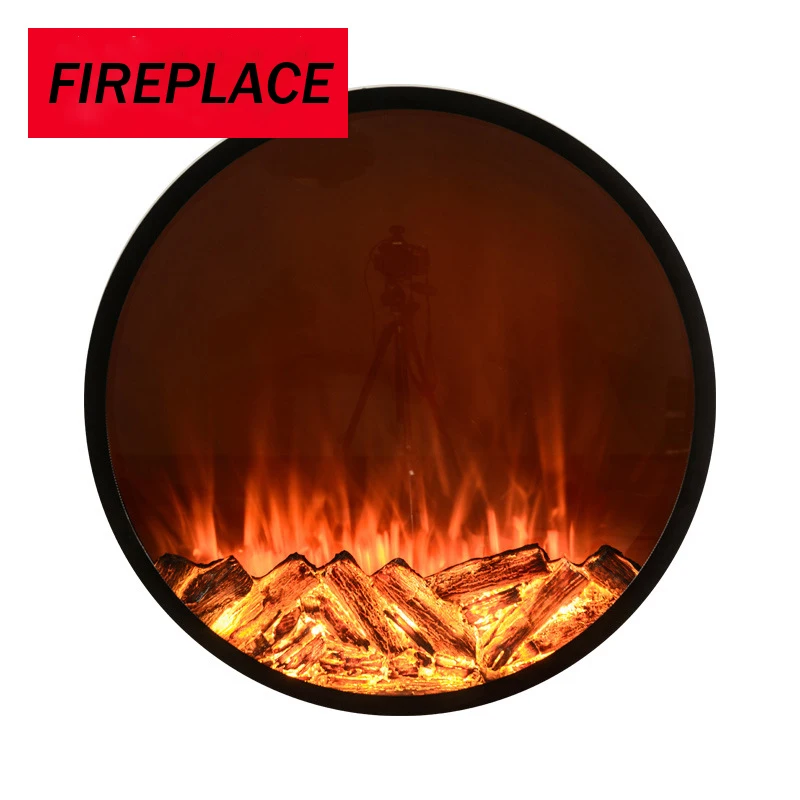 Manufacturers core simulation embedded LED electronic fireplace decorative round electric fireplace