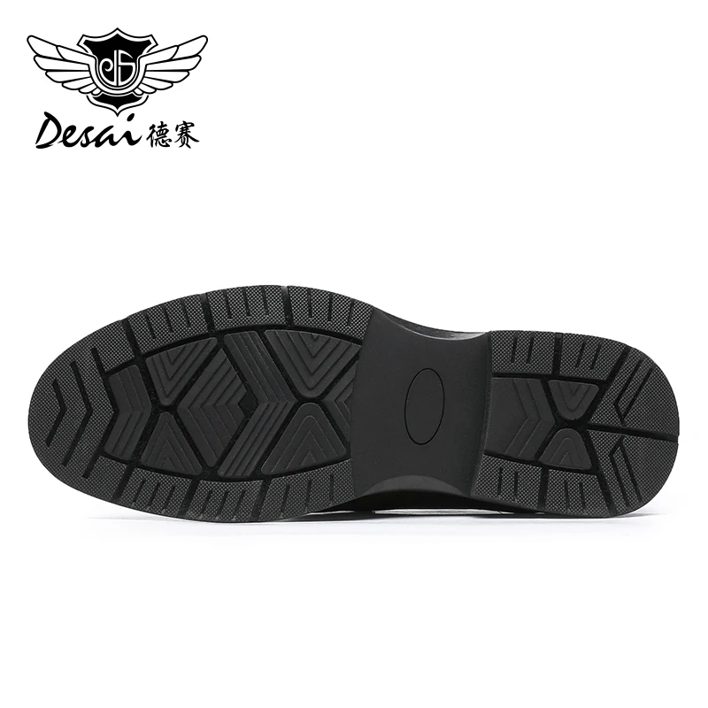 DESAI Shoes For Men Casual Easy Wear Loafers Men Genuine Leather Fashion Metal Buckle Work Designer 2024 New Arrival