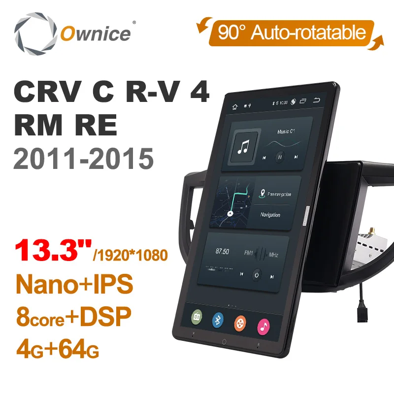 

1920*1080 Ownice Android 10.0 для Honda CRL6 CR-V 4 RM RE 2011-2015 Автомобильный радиоприемник Мультимедиа Видео Аудио головное устройство Вращающийся