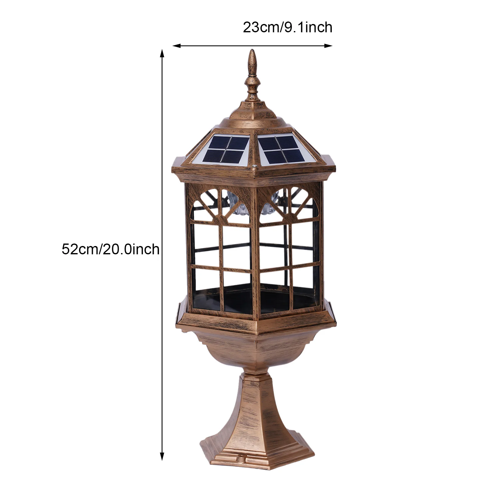 Alumínio fundido Solar Post Light, Luminária para jardim ao ar livre, Post Pole Mount