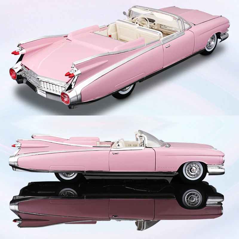 Modelo infantil de carro maisliga, enfeite de carro clássico, presentes de Natal, brinquedos cor de rosa, Cadillac Eldorado Ole, atacado, 1:18