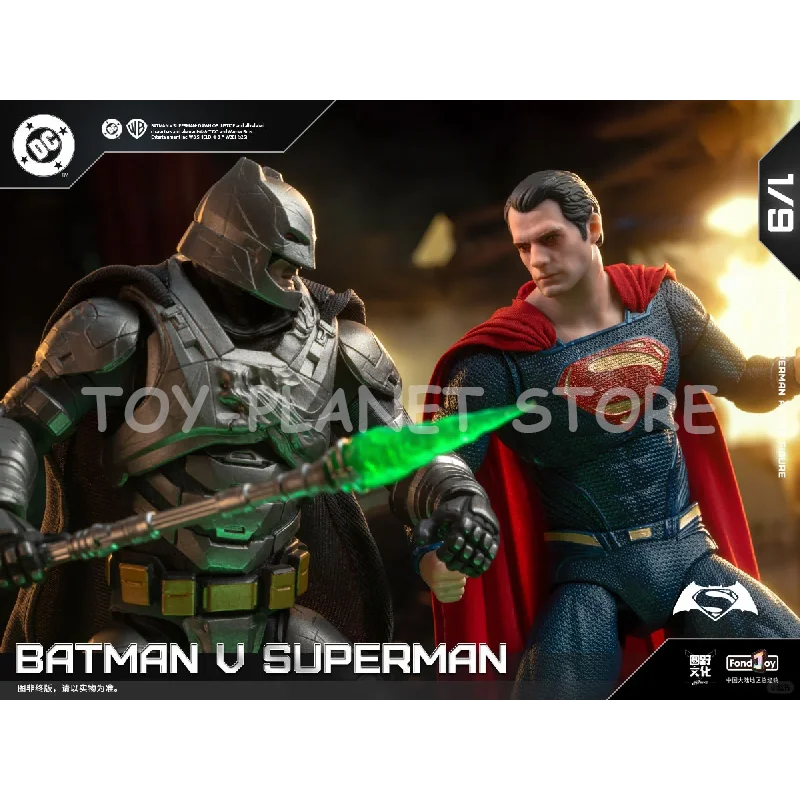 Nowy zestaw Fondjoy BVS Deluxe 1/9 Batman v Superman: Dawn of Justice, figurki akcji Batmana w pancerzu i Supermana z uszkodzeniami po bitwie