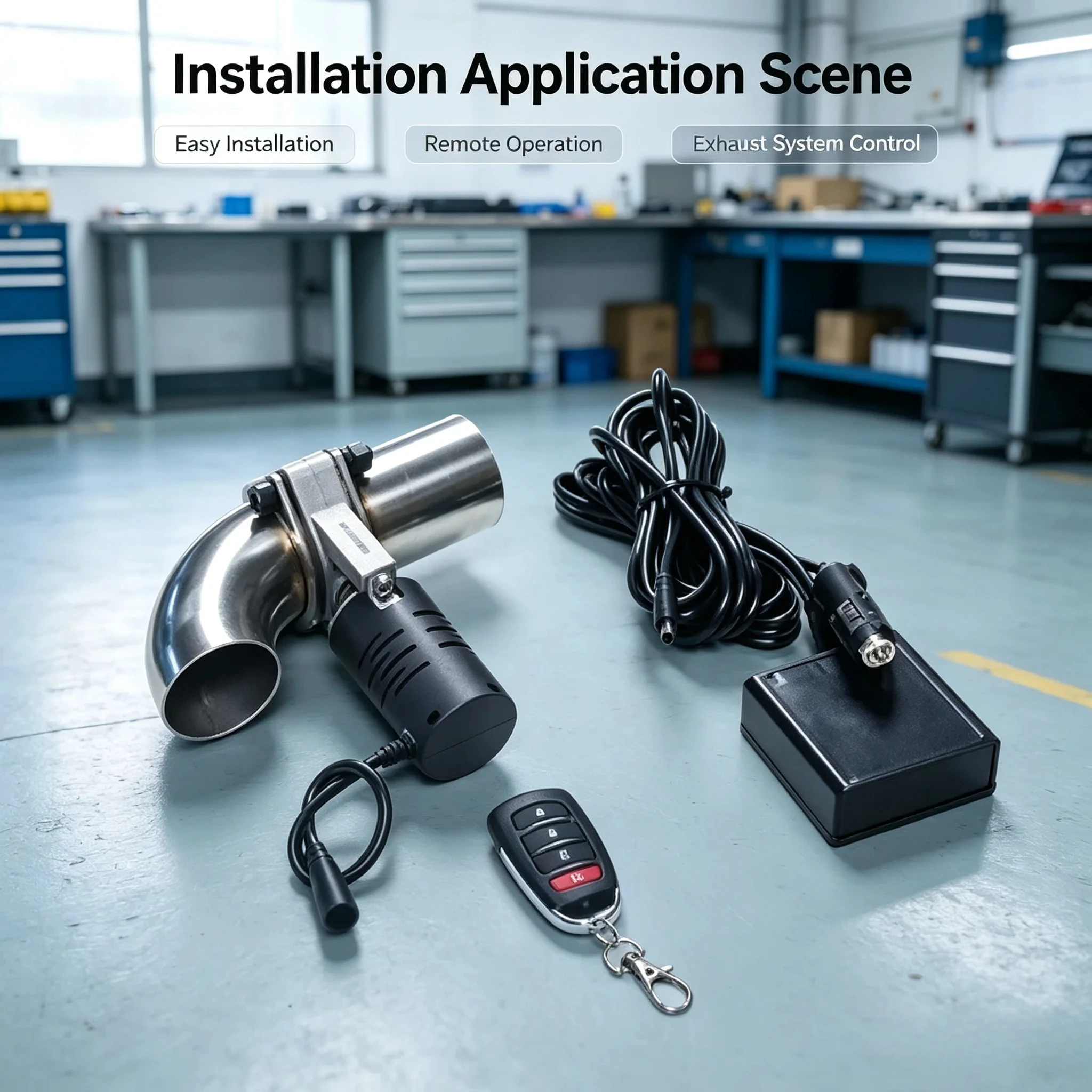 Car Exhaust Pipe Modification Electric Exhaust Valve, Wireless Remote Variable Sound Valve, Universal Sport Sound Tuning Kit
