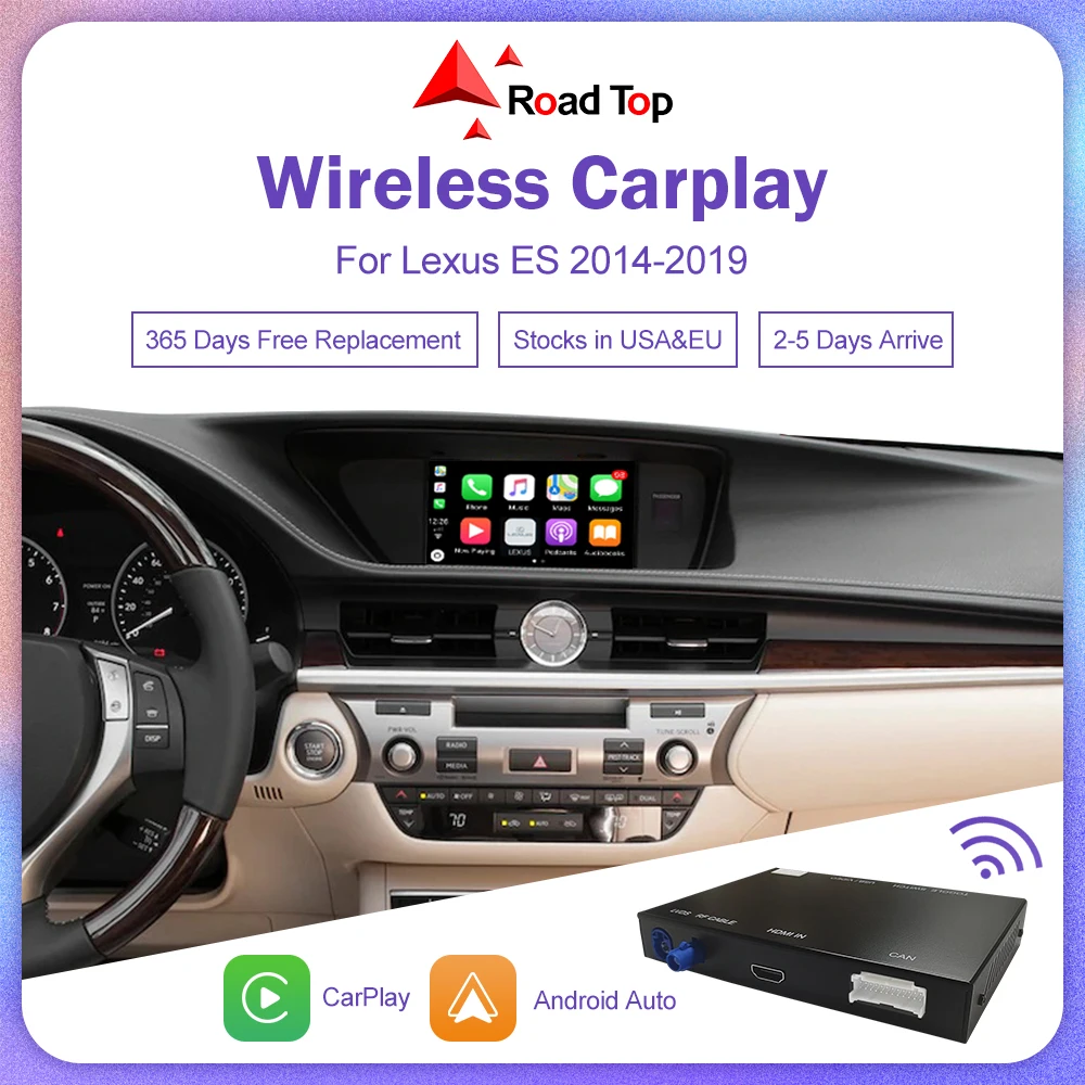 Wireless CarPlay for Lexus ES 2014-2019 with Android Auto Mirror Link AirPlay Car Play Navigation Rear Camera Functions