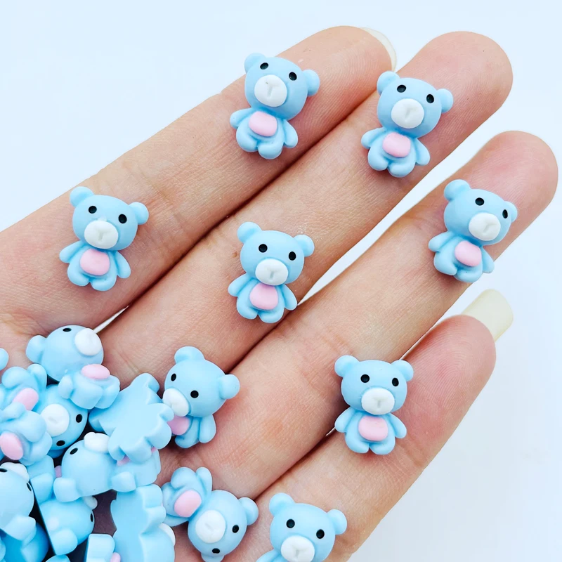 20 Pcs New Cute Mini Kawaii Cartoon Little Bear Flat Back Resin Cabochons Scrapbook Diy Party Hairpin Accessories Craft K04