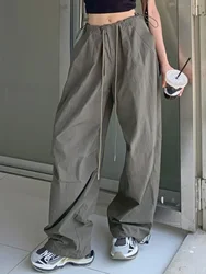 Summer Vintage Y2k Cargo Pants Women Pockets High Street Fashion Baggy Pants Female Korean Style Casual Wide Leg Pants 2025 New