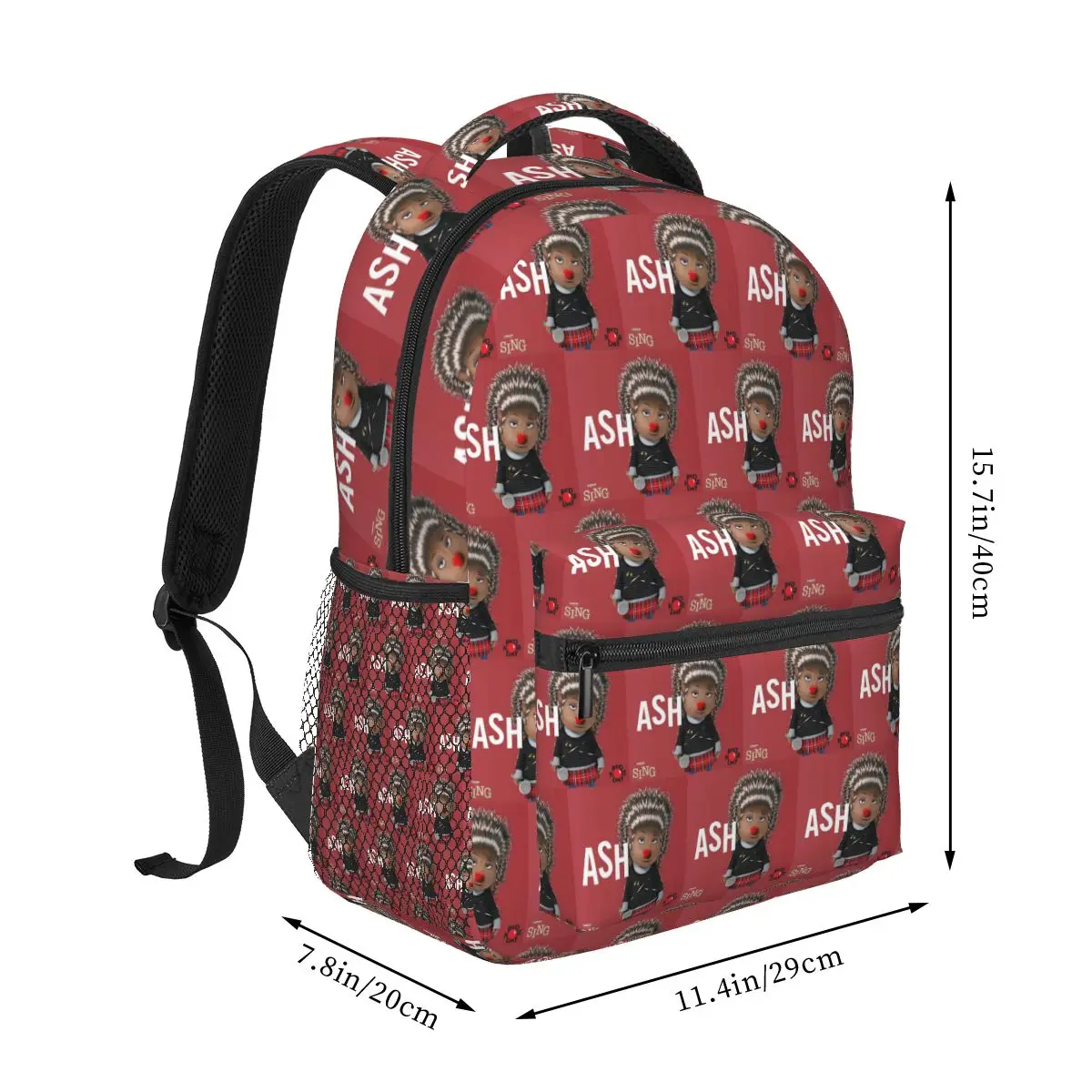 Ash Sing Movie Backpacks Boys Girls Bookbag Students School Bags Cartoon Kids Rucksack Shoulder Bag Large Capacity