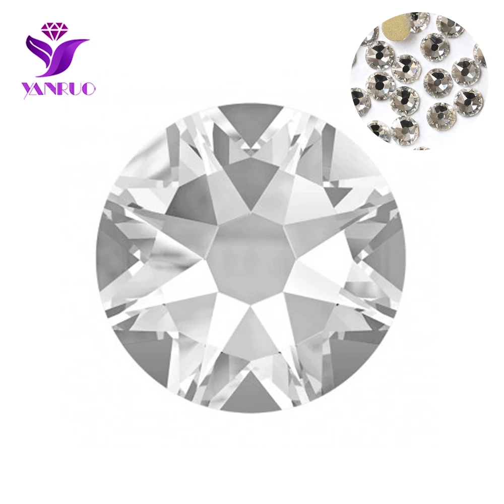 YANRUO 2088 8big 8 saml 16 Face Cut Clearly Crystal Xirius Nail Art Rhinestone flatback Stones Crystal Craft Diy For Clothing