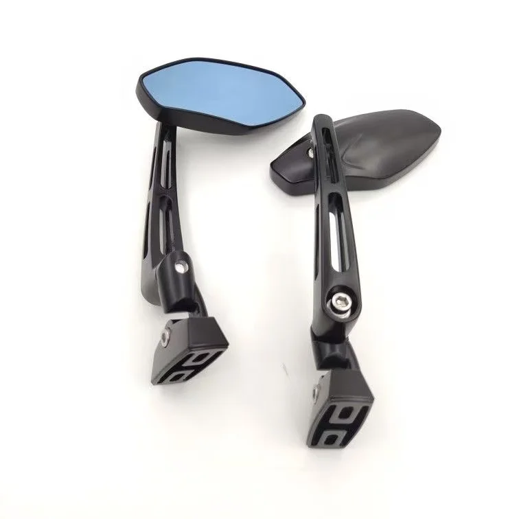 1 Pair Rotatable Hollow Stem Motorcycle Mirror Black Chrome Anti-glare Lens For Honda CBR Sport Bike