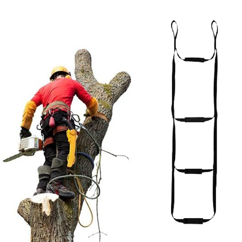 ●Portable Tree Climbing Aider with Anti-Skidding Steps Climbing Rope Ladder for Rock Climbing Caving Canyoning