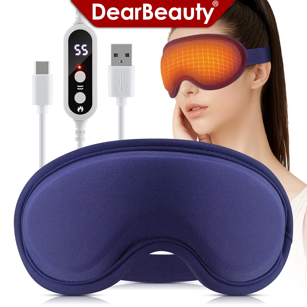 Electric Steam Eye Mask 3D Vibration Massage 5 Levels Hot Compress Smart Timing Sleep Shading Relieve Eye Fatigue Eye Care