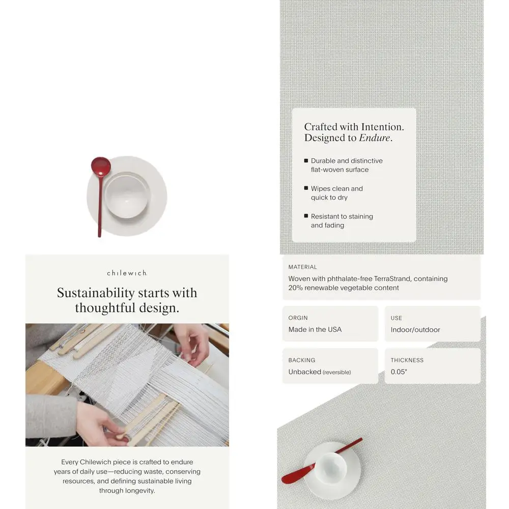 

Round Sandstone Basketweave Placemats Set of 4 - Durable Indoor/Outdoor Textiles - 15 Diameter